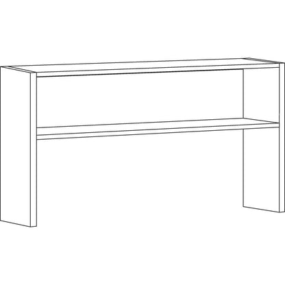 Lorell Fortress Modular Series Stack-on Hutch - 72" - Material: Steel - Finish: Charcoal - Grommet, Cord Management