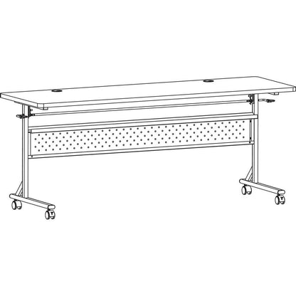 Lorell Shift 2.0 Flip and Nesting Mobile Table - Laminated Rectangle Top - 72" Table Top Length x 24" Table Top Width x 1" Table Top Thickness - 29.50" HeightAssembly Required - Walnut - 1 Each