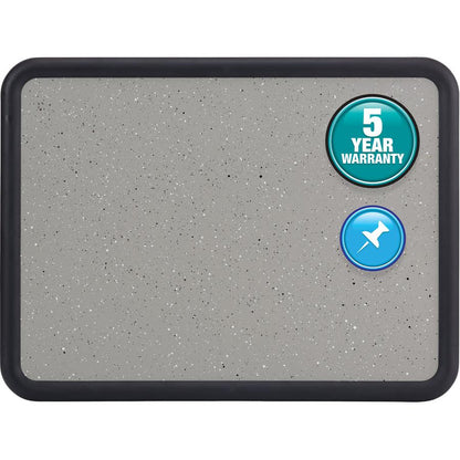 Quartet Contour Bulletin Board - 24" Height x 36" Width - Faux Granite Surface - Self-healing, Durable - Black Frame - 1 Each