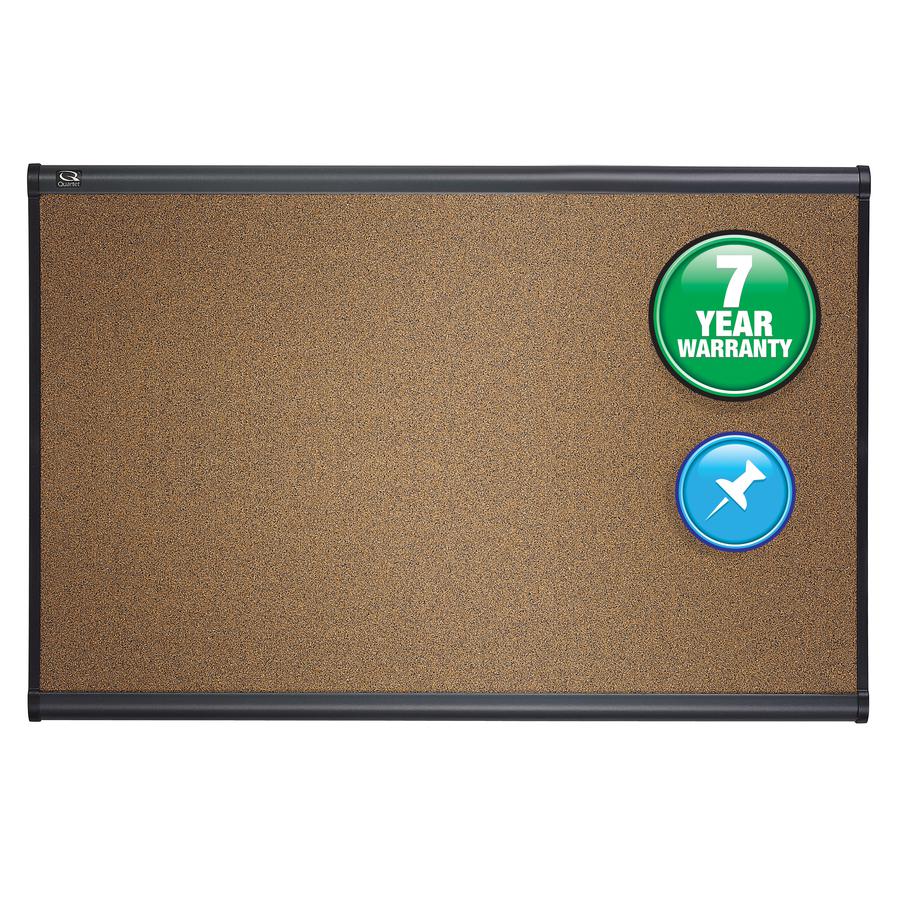 Quartet Prestige Bulletin Board - 36" Height x 48" Width - Brown Cork Surface - Self-healing, Durable - Graphite Frame - 1 Each