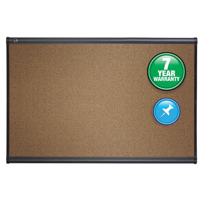 Quartet Prestige Bulletin Board - 36" Height x 48" Width - Brown Cork Surface - Self-healing, Durable - Graphite Frame - 1 Each