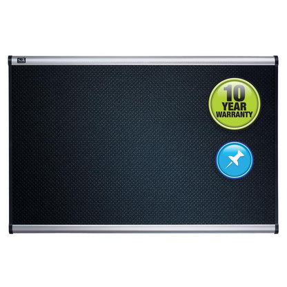 Quartet Prestige Embossed Bulletin Board - 24" Height x 36" Width - Black Foam Surface - Self-healing - Silver Aluminum Frame - 1 Each