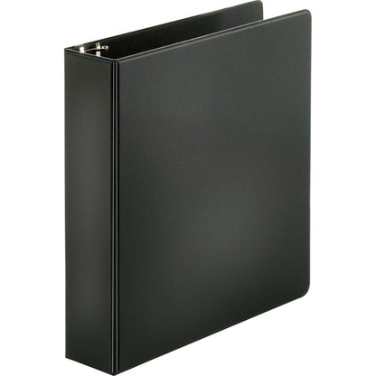 Business Source Basic Round-ring Binder - 2" Binder Capacity - Letter - 8 1/2" x 11" Sheet Size - 3 x Round Ring Fastener(s) - Inside Front & Back Pocket(s) - Vinyl - Black - 1 lb - Recycled - Exposed