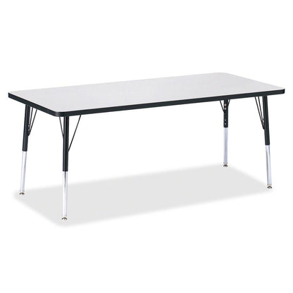 Jonti-Craft Berries Elementary Height Color Edge Rectangle Table - Black Rectangle, Laminated Top - Four Leg Base - 4 Legs - Adjustable Height - 15" to 24" Adjustment - 72" Table Top Length x 30" Tabl
