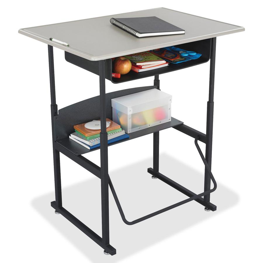Safco AlphaBetter Desk, 36 x 24 Standard Top with Book Box - Beige, Laminated Top x 36" Table Top Width x 24" Table Top Depth x 0.63" Table Top Thickness - 42" Height - Assembly Required