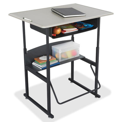Safco AlphaBetter Desk, 36 x 24 Standard Top with Book Box - Beige, Laminated Top x 36" Table Top Width x 24" Table Top Depth x 0.63" Table Top Thickness - 42" Height - Assembly Required