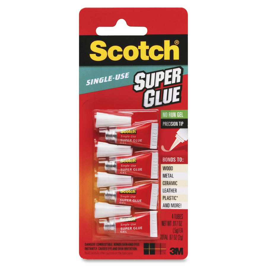 Scotch Super Glue Gel - 0.05 grams Single-Use Tubes - 0.02 oz - 1 / Pack