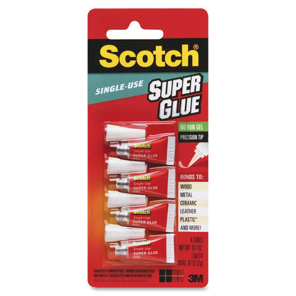 Scotch Super Glue Gel - 0.05 grams Single-Use Tubes - 0.02 oz - 1 / Pack