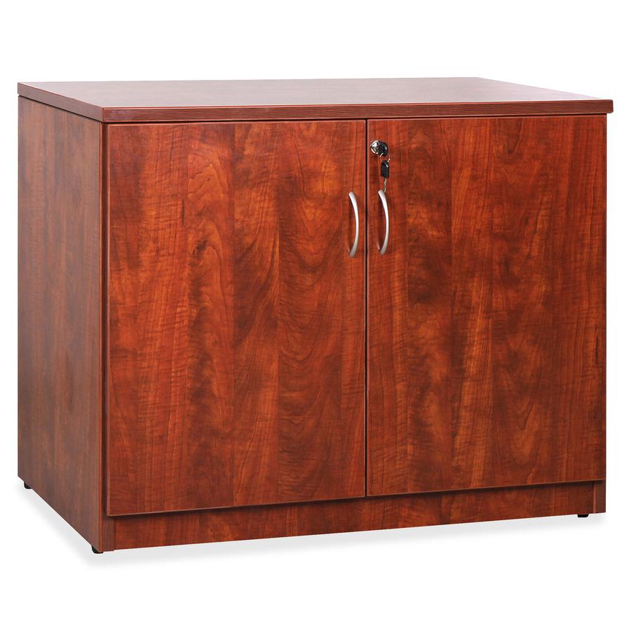 Lorell Essentials Series 2-Door Storage Cabinet - 36" x 22.5" x 29.5" - 2 x Door(s) - Cherry - Laminated - Melamine Faced Chipboard (MFC) - Assembly Required