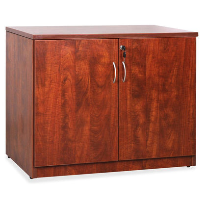 Lorell Essentials Series 2-Door Storage Cabinet - 36" x 22.5" x 29.5" - 2 x Door(s) - Cherry - Laminated - Melamine Faced Chipboard (MFC) - Assembly Required