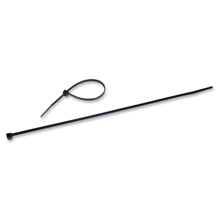 Tatco 18 lb. Nylon Cable Ties - Cable Tie - Black - 1000 - 18 lb Loop Tensile - 4" Length - Nylon