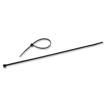 Tatco 18 lb. Nylon Cable Ties - Cable Tie - Black - 1000 - 18 lb Loop Tensile - 4" Length - Nylon