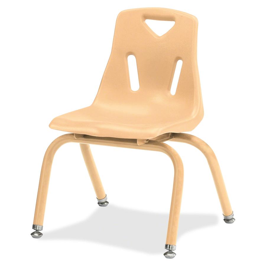 Jonti-Craft Berries Stacking Chair - Steel Frame - Four-legged Base - Camel - Polypropylene - 1 Each