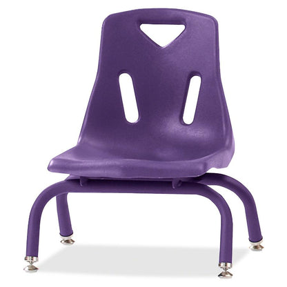 Jonti-Craft Berries Stacking Chair - Steel Frame - Four-legged Base - Purple - Polypropylene - 1 Each