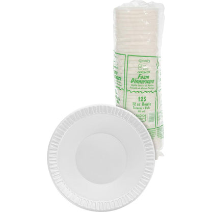Dart Quiet Classic 12 oz Laminated Foam Bowls - Plastic, Foam Body - 125 / Pack