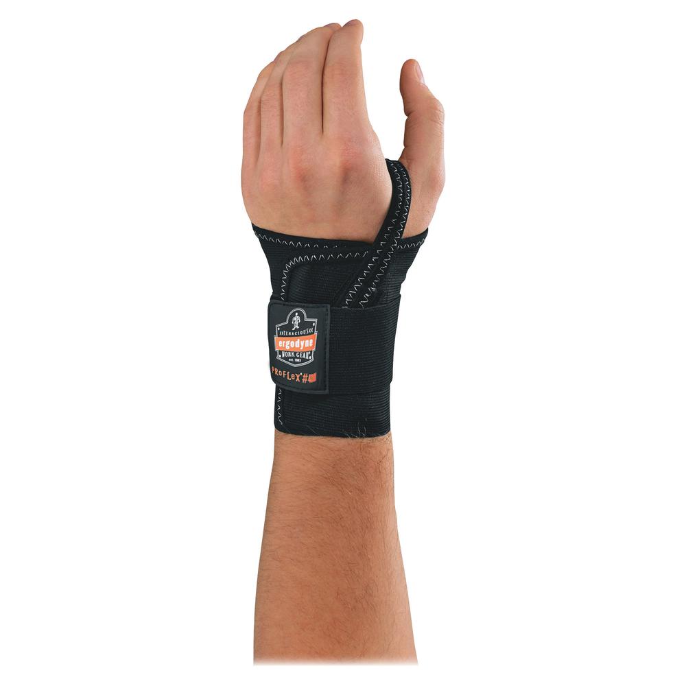 Ergodyne ProFlex 4000 Single-Strap Wrist Support - Left-handed - 7" - 8" Waist Size - Black - 1 Each