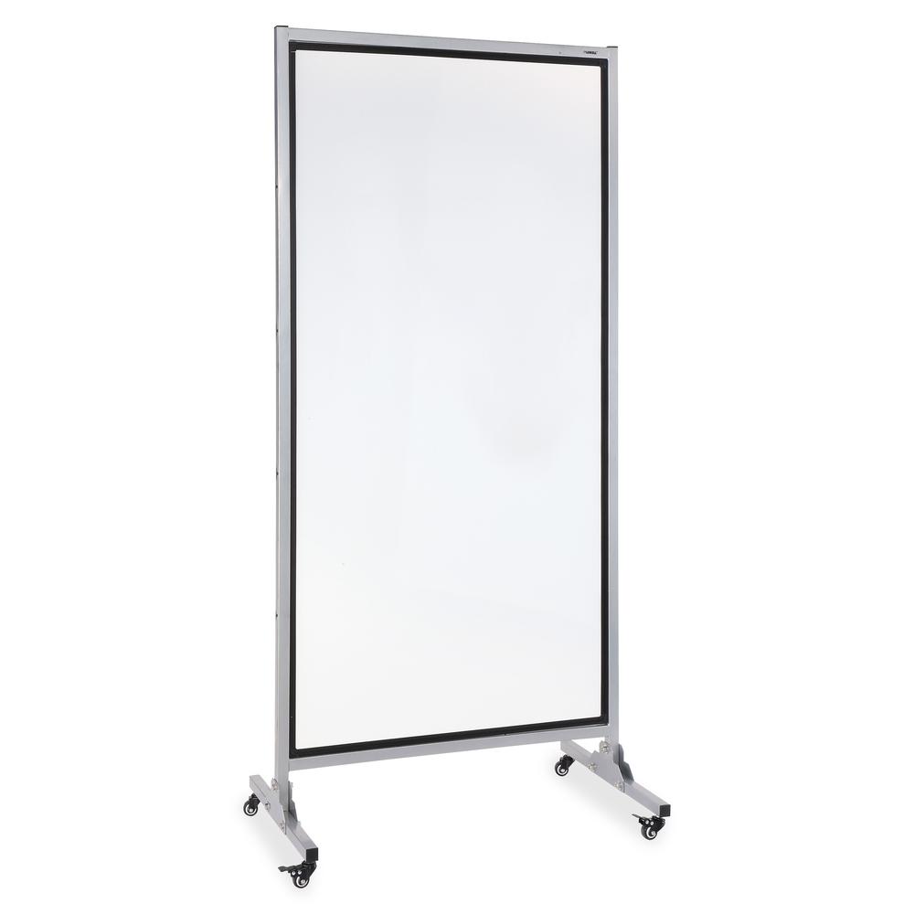 Lorell Double-sided Dry-Erase Easel/Room Divider - 37.5" (3.1 ft) Width x 82.5" (6.9 ft) Height - White Steel Surface - Black Aluminum Frame - Rectangle - Magnetic - 1 Each
