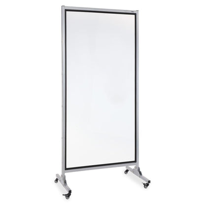 Lorell Double-sided Dry-Erase Easel/Room Divider - 37.5" (3.1 ft) Width x 82.5" (6.9 ft) Height - White Steel Surface - Black Aluminum Frame - Rectangle - Magnetic - 1 Each