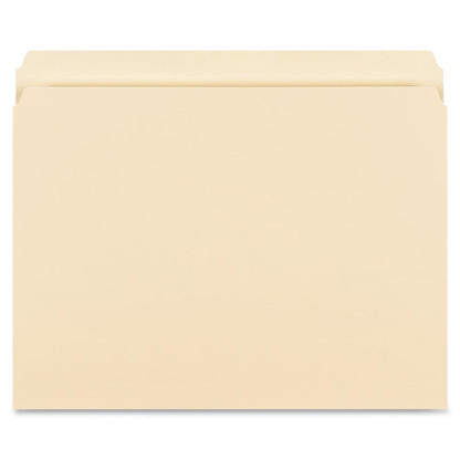 Business Source Straight Tab Cut Letter Recycled Storage Folder - 8 1/2" x 11" - Manila - 10% Recycled - 50 / Box
