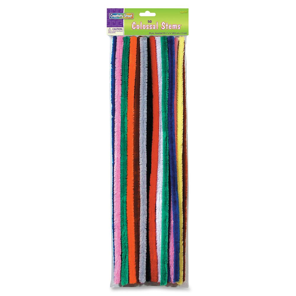 Creativity Street Colossal Stems - Craft Project, School, Decoration x 19.50"Length x 0.6"Diameter - 50 / Pack - Assorted