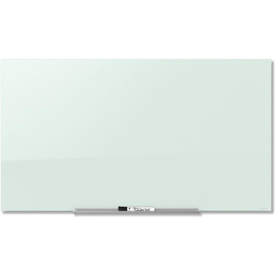 Quartet InvisaMount Magnetic Glass Dry-Erase Board - 74" (6.2 ft) Width x 42" (3.5 ft) Height - White Tempered Glass Surface - Horizontal - Magnetic - Assembly Required - 1 Each