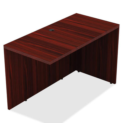 Lorell Chateau Series Return - 24" x 42" x 1.5" x 29.5" - Reeded Edge - Finish: Walnut Laminate, Mahogany