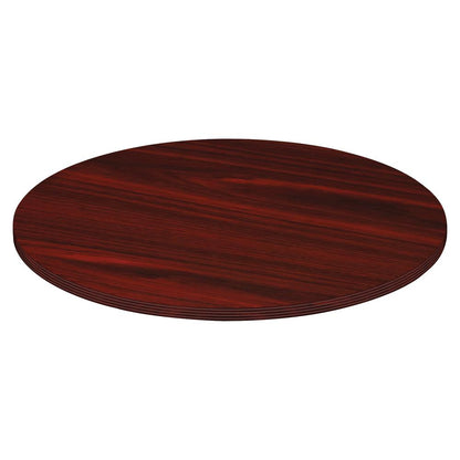 Lorell Chateau Series Round Conference Tabletop - 42" , 0.1" Edge - Reeded Edge - Finish: Mahogany Laminate