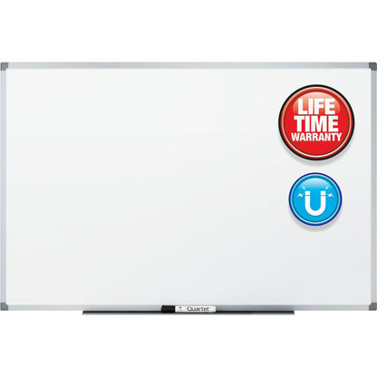 Quartet Standard DuraMax Magnetic Whiteboard - 48" (4 ft) Width x 36" (3 ft) Height - White Porcelain Surface - Silver Aluminum Frame - Rectangle - Horizontal/Vertical - Magnetic - Assembly Required -