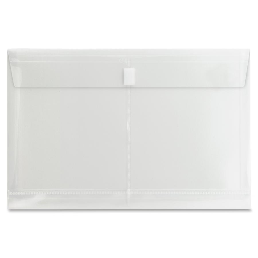 Business Source Legal File Pocket - 8 1/2" x 14" - 1" Expansion - Clear - 1 Each