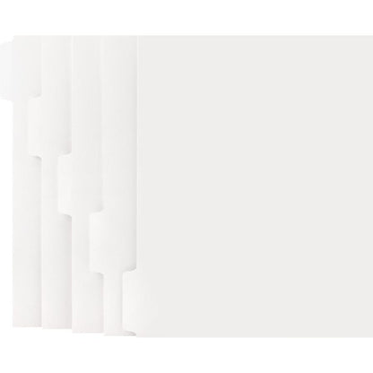 Business Source Straight Collated Print-on Tab Divider - Print-on Tab(s) - 5 Tab(s)/Set - 9" Divider Width x 11" Divider Length - Letter - White Divider - White Tab(s) - 50 / Box