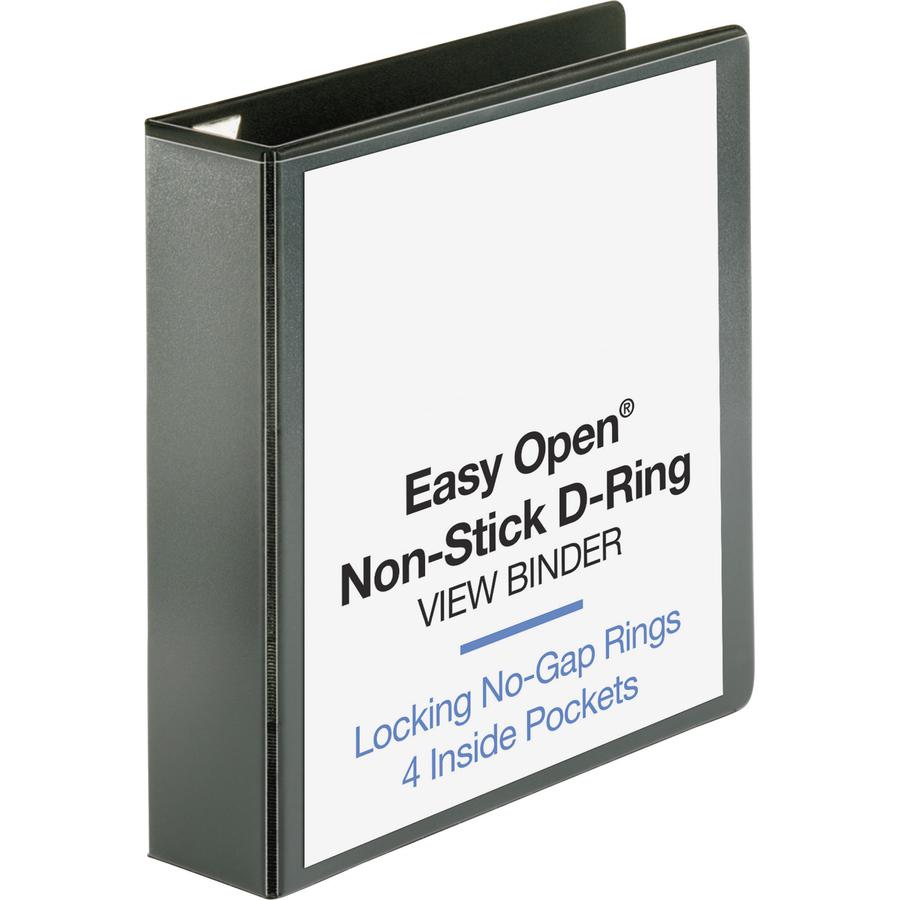 Business Source Locking D-Ring View Binder - 2" Binder Capacity - Letter - 8 1/2" x 11" Sheet Size - 500 Sheet Capacity - D-Ring Fastener(s) - 4 Inside Front & Back Pocket(s) - Polypropylene, Chipboar