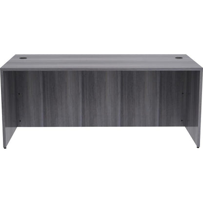 Lorell Essentials Series Rectangular Desk Shell - 72" x 36"29.5" , 1" Top - Laminate, Weathered Charcoal Table Top - Grommet