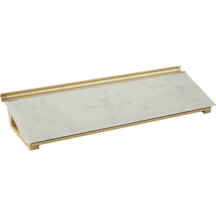 Quartet Glass Dry-Erase Desktop Computer Pad - 6" (0.5 ft) Width x 18" (1.5 ft) Height - Marble Glass Surface - Rectangle - Horizontal - Desktop - 1 Each