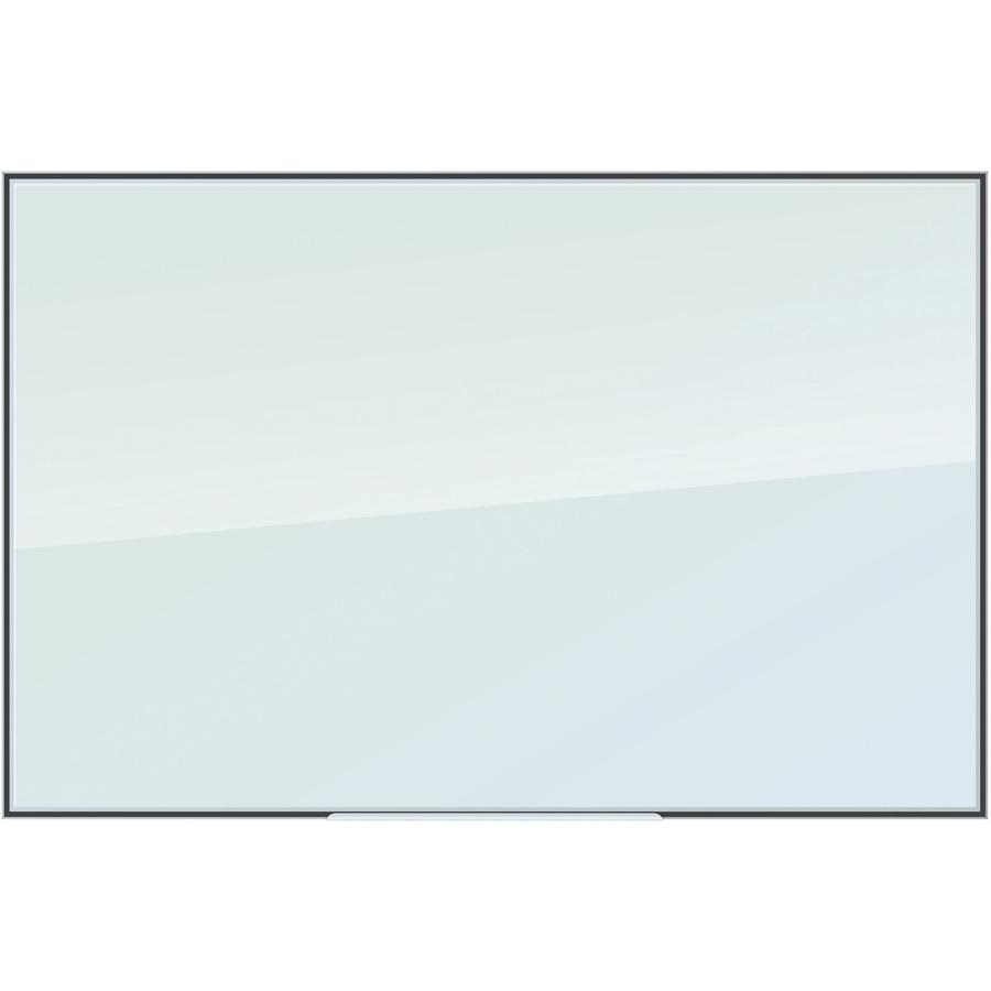 U Brands Frosted Glass Dry Erase Board - 23" (1.9 ft) Width x 35" (2.9 ft) Height - Frosted White Tempered Glass Surface - White Aluminum Frame - Rectangle - Horizontal/Vertical - 1 Each