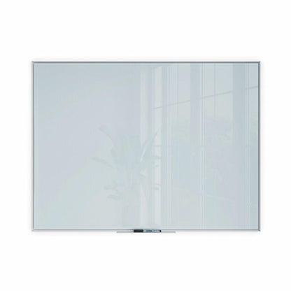 U Brands Frosted Glass Dry Erase Board - 35" (2.9 ft) Width x 47" (3.9 ft) Height - Frosted White Tempered Glass Surface - White Aluminum Frame - Rectangle - Horizontal/Vertical - 1 Each
