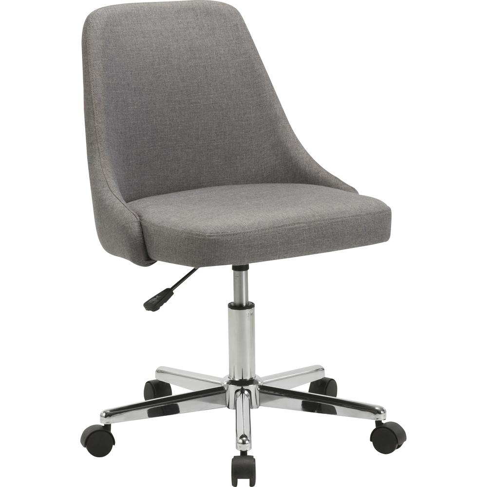 Lorell Resimercial Low-back Task Chair with Arms - 22.5" x 24.4"31.5" - Material: Fabric - Finish: Gray