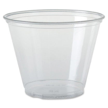 Solo Ultra Clear 9 oz Squat Cold Cups - 50.0 / Pack - 20 / Carton - Clear - Plastic, Polyethylene Terephthalate (PET) - Cold Drink, Frozen Drinks, Iced Coffee, Beer, Smoothie