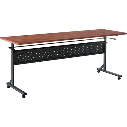 Lorell Shift 2.0 Flip and Nesting Mobile Table - Laminated Rectangle Top - 72" Table Top Length x 24" Table Top Width x 1" Table Top Thickness - 29.50" HeightAssembly Required - Cherry - 1 Each
