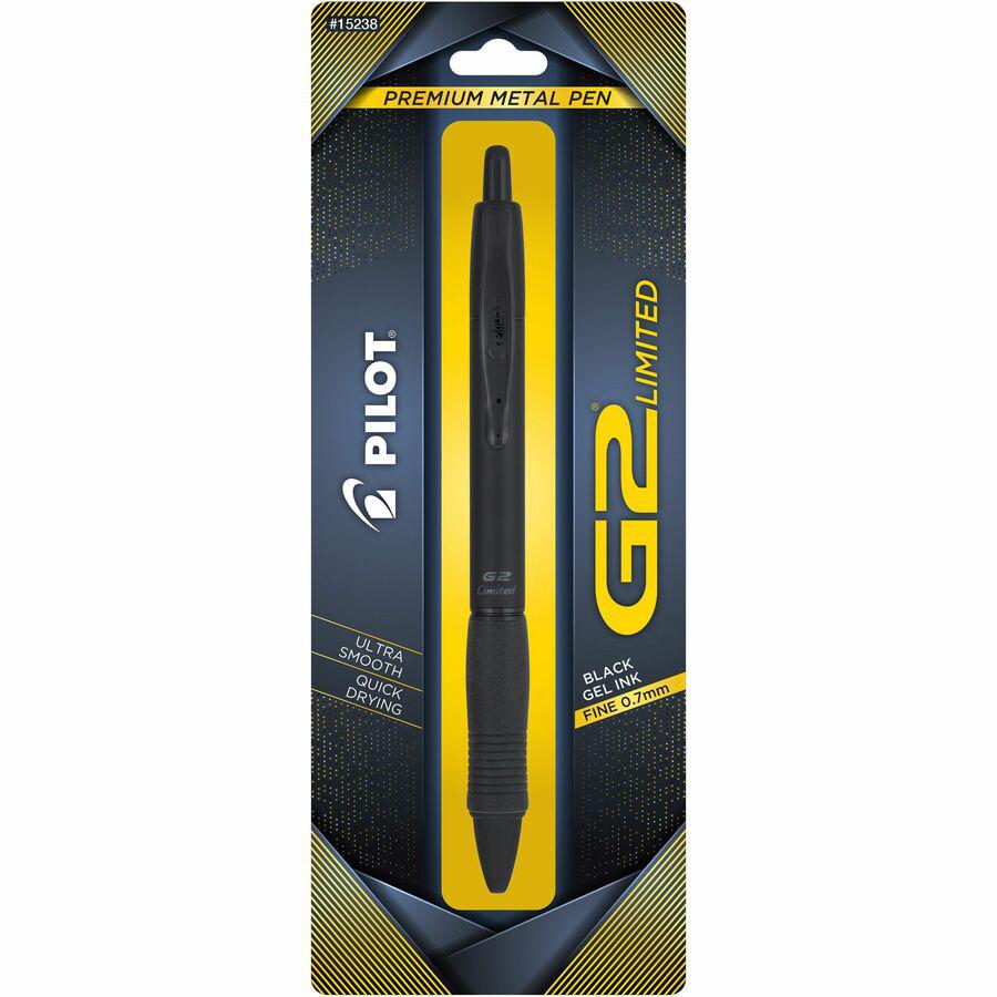 Pilot Ballpoint Pen - Fine Pen Point - Refillable - Black Gel-based Ink - Matte Black Barrel - 1