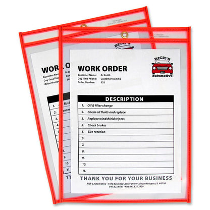 C-Line Neon Shop Ticket Holders, Stitched - Orange, Both Sides Clear, 9 x 12, 15EA/BX, 43912