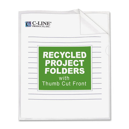 C-Line Recycled Poly Project Folders - Clear, Reduced Glare, 11 x 8-1/2, 25/BX, 62127