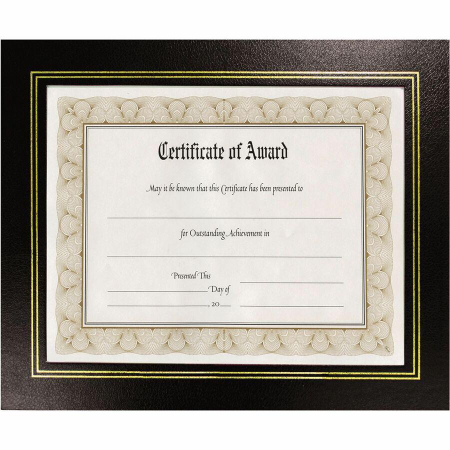 Golite nu-dell Flat Document Frames - Holds 11" x 8.50" Insert - Desktop - Horizontal, Vertical - Easel Back, Hanger - 2 / Pack - Leatherette - Black