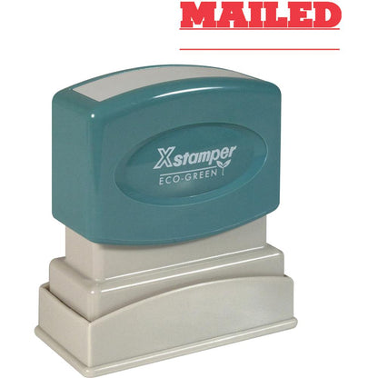 Xstamper MAILED Title Stamp - Message Stamp - "MAILED" - 0.50" Impression Width x 1.63" Impression Length - 100000 Impression(s) - Red - Recycled - 1 Each