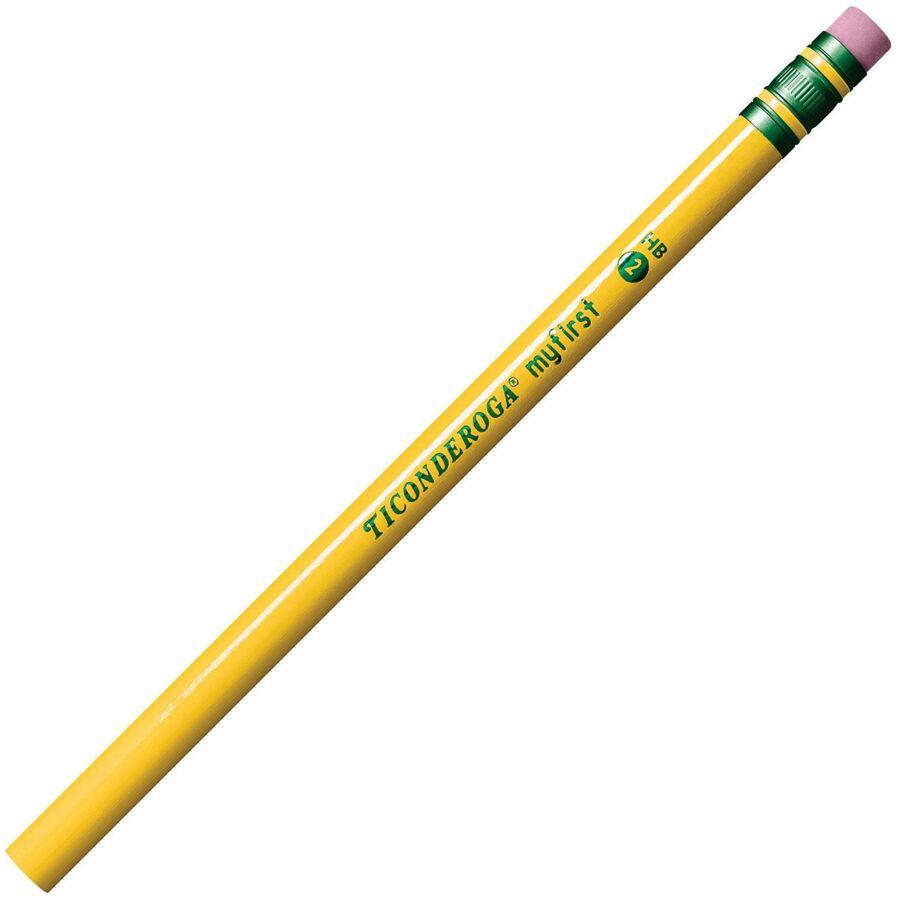Ticonderoga Beginner No. 2 Pencils with Erasers - #2 Lead - Yellow Barrel - 1 Dozen
