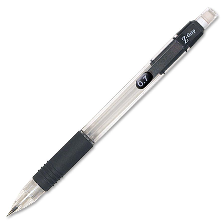 Zebra Z-grip Clear Barrel Mechanical Pencil - 0.7 mm Lead Diameter - Refillable - Clear Barrel - 1 Dozen