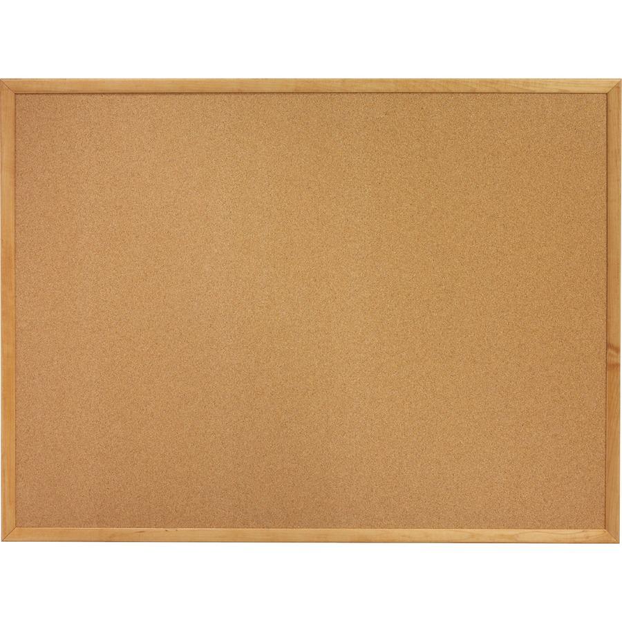 Quartet Classic Series Cork Bulletin Board - 48" Height x 72" Width - Brown Natural Cork Surface - Self-healing, Flexible, Durable - Oak Frame - 1 Each