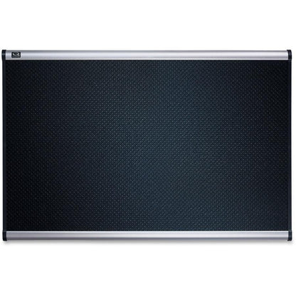 Quartet Prestige Embossed Bulletin Board - 24" Height x 36" Width - Black Foam Surface - Self-healing - Silver Aluminum Frame - 1 Each