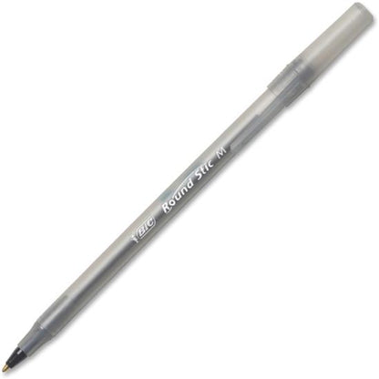 BIC Round Stic Ballpoint Pens - Medium Pen Point - Black - 10 / Pack