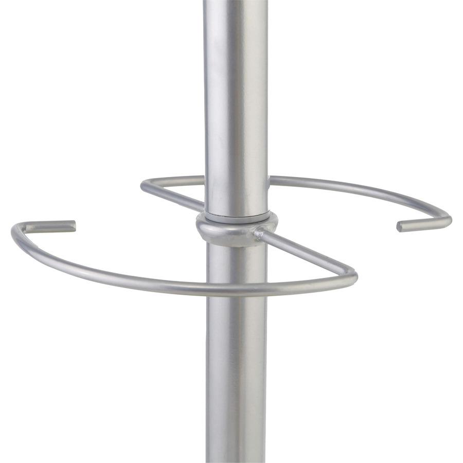Alba Coat Tree Costumer - 4 Hooks - 6 Hangers - 2 Pegs - for Garment - Wood, Metal - Chrome - 1 Each