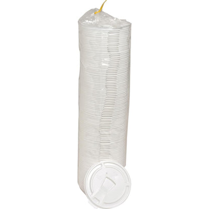 Genuine Joe 12oz-24oz Hot/Cold Foam Cup Lids - 10 / Carton - 100.0 Per Pack - White